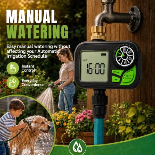 Sprinkler Timer for Garden Hose, Water Timer with Rain Delay, IP55 Weatherproof, Fits Standard 3/4" NH Hose Faucet - Image 4