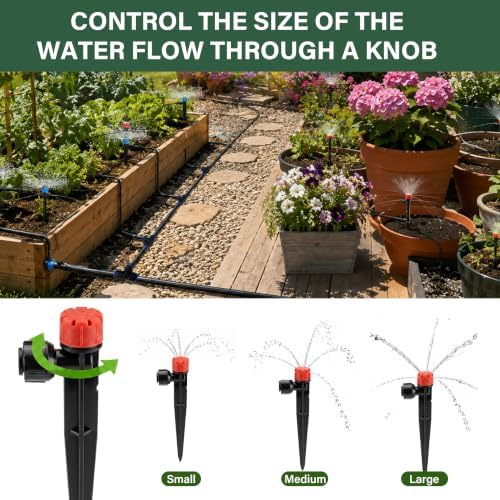 Drip Irrigation System Kit, 230FT Quick-Connect Garden Watering System with 1/2" & 1/4" Tubing Hose, Auto Water Saving Irrigation for Raised Bed, Lawn, Greenhouse, Patio - Image 5