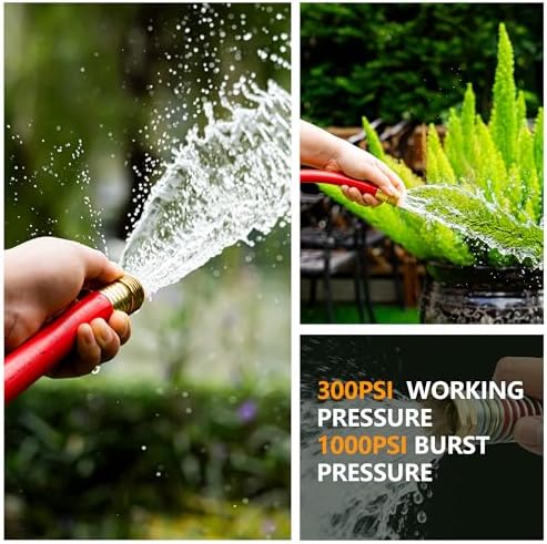 5/8" Garden Hose 100ft, -40℉ To 190℉ Hot/Cold Rubber hose, Red - Image 2