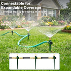 FANHAO 3-Pack Heavy-Duty Metal Lawn Sprinkler for Yard, 360° Adjustable Garden Water Sprinkler with Spike Base, Large Area Irrigation System for Lawn, Grass, Patio & Backyard - Image 6