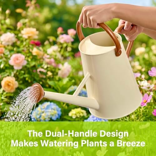 Watering Can for Outdoor&Indoor Plants，1.5 Gallon，Cream White - Image 4