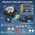 Hot Water Recirculating Pump Kit for Tank Water Heaters – Programmable Timer, Two Upgraded Brass Bypass Sensor Valves, 4-Line Configuration, Easy DIY Installation 0955805,595916 - Image 2