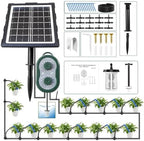 50FT Solar Automatic Drip Irrigation Kit System, Smart Self-Watering System with USB Charging for Outdoor Indoor Use, 2200mAh Automatic Watering System Supports 15 Pots for Garden, Balcony & Patio by MQUPIN