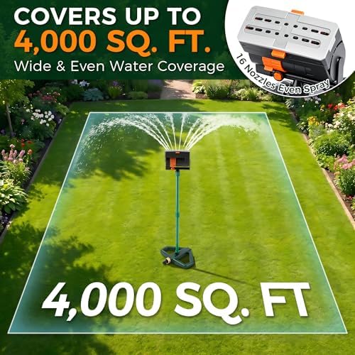 4 Way Adjustable Mini Turbo Oscillating Lawn Sprinkler(Weighted Base) - Image 3