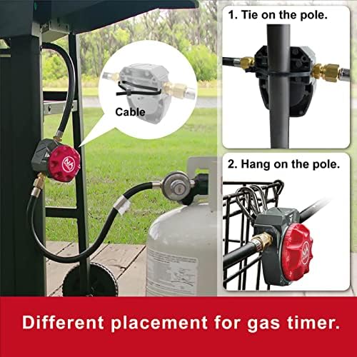 NO WORRIEZ Safety Auto Shut-Off Gas Timer for Propane & Natural Gas | Outdoor Grill, Fire Pit, Pizza Oven | – 100,000 BTU 1/2" NPT, Patent Pending - Image 3