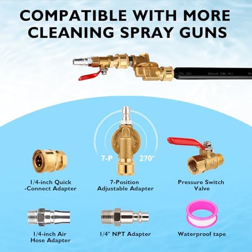 48" and 24" Radiator Cleaning Wand Set, 8 Nozzle Tips Pressure Washer Wand with Adapter Set, Water Air Cleaning Wands for Cars, Trucks, Trailers, Heavy Machinery - Image 5