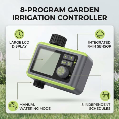 Sprinkler Timer 1 Zone, Programmable, Auto Shutoff, Rain Sensor - Image 5