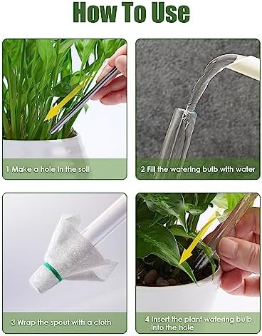 Tomorotec Glass Plant Watering Globes, Self Watering Spikes 3 Large+3 Small - Image 6