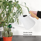 1300ml Watering Can, Durable Stainless Steel Watering Cans, Indoor Outdoor Long Spout Water Can for Succulent Bonsai Garden Flower(White) - Image 3