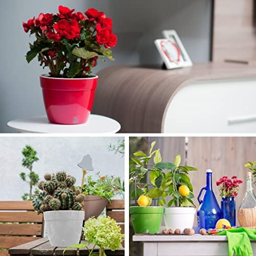 Santino ASTI 7.9 Inch Self Watering Planters Grey/White (Set of 3) for Indoor Plants - Premium Quality Modern Plastic Pot w/Water Level Indicator for All House Plants, African Violets and Dahlias - Image 3