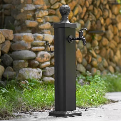 Outdoor Vintage Column Faucet, Freestanding Hose Holder, Vertical Garden Water Column, Yard Hydrant for Washing Cars and Watering(114cm/44.9in) - Image 2