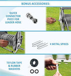 Morvat Stainless Steel Garden Hose Reel 150FT Hose Capacity Retraceable With Crank Handle, Heavy Duty Wall/Floor Mounted Water Hose, Includes 100FT Stainless-Steel Hose with On/Off Valve & Nozzle - Image 4