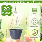20 Pack Hanging Planter Basket 10 Inch with Drainage Tray - Image 2