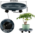 10 Packs Large Plant Caddy with Wheels 13" Rolling Plant Stands Heavy-duty Plastic Plant Roller Base Pot Movers Plant Saucer on Wheels Indoor Outdoor Plant Dolly with Casters Planter Tray Grey - Image 3