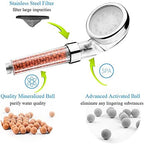 Filtered Shower Head with Handled by MineralStream, High Pressure Water Saving Showerhead with Filter Beads for Hard Water with Rainfall, Jet and Massage settings - Image 5