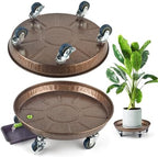 PACETAP 2Pack 15.7'' Large Plant Stand with Lockable Wheels, Heavy-Duty Plant Caddy with Casters for Indoor and Outdoor, Round Rolling Plant Stands Garden Pot Mover to Carry Potted Flower Pot by PACETAP