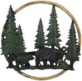 Zeckos Garden Hose Holder Black Bears in Forest 11 Inch Cast Iron by Zeckos