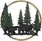 Zeckos Garden Hose Holder Black Bears in Forest 11 Inch Cast Iron by Zeckos