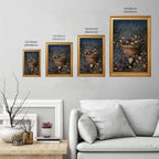 Gold Vintage Framed Antique Books Wall Art, Still Life Painting Print - Image 3