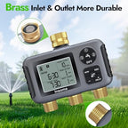 Insoma Water Timer with Brass Inlet, 3 Independent Zones Outdoor Hose Timer for Garden Faucet with Auto/Manual/Rain Delay Mode, IPX5 Waterproof, Sprinkler Irrigation Controller for Yard Lawn - Image 2