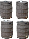 Good Ideas Rain Wizard Water Collection Barrel, 50 Gallon, Oak, 4 Pack by GoodIdeas