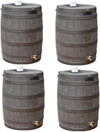 Good Ideas Rain Wizard Water Collection Barrel, 50 Gallon, Oak, 4 Pack by GoodIdeas