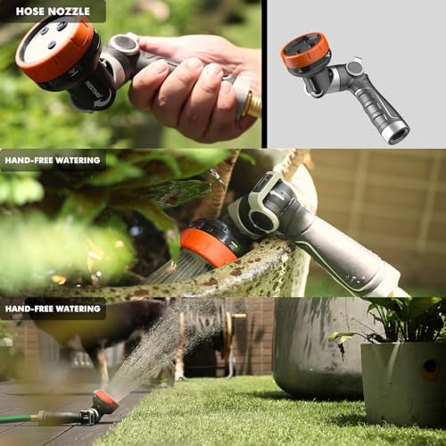 RESTMO Heavy Duty Garden Hose Nozzle, Multi-Angle Hose Spray Nozzle - Image 3