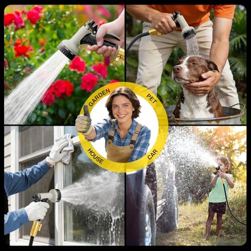 Garden Hose 125 ft Non-Expandable, Flexible Water Hose, Lightweight Hose with 10-Function Nozzle for Yard, Portable, Leak Proof, All-Weather Water Pipe for Outdoor, Car Wash, RV, Lawn - Image 7