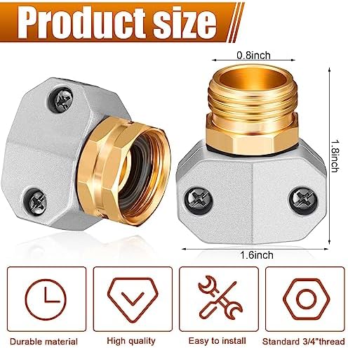 Therwen 16 Sets Garden Hose Repair Connectors Male Female End Kit - Image 2