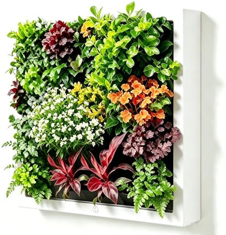 Wall-Mounted Planters Indoor, Living Wall Planter with 4 Pots - Vertical Planter Wall & Hanging Planter for Home, Office, Balcony or Shop No Assembly Required (White) by Unknown