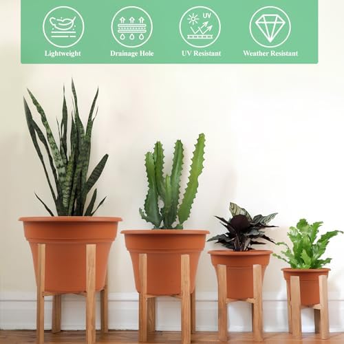Pottiffe Plant-Pots-Planters-Indoor-Outdoor, 16 inch 4 Pack Terracotta - Image 4