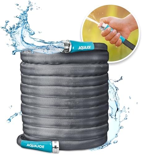 Aqua Joe AJFJH100-58-PRO FiberJacket Non-Expanding Kink-Free Garden, RV, Marine and Camper Hose, Ultra-Lightweight, Drinking Water Safe, 100-Foot x 5/8-Inch by AquaJoe%C2%AE