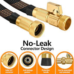 Flexible Garden Hose 25 FT, Ultra Lightweight Water Hoses w/10 Function Sprayer and 3/4" Brass Fittings, Kink-Free, Sturdy, Abrasion Resistant for Yard, Lawn, Outdoor and Gardening(Black Orange) - Image 6