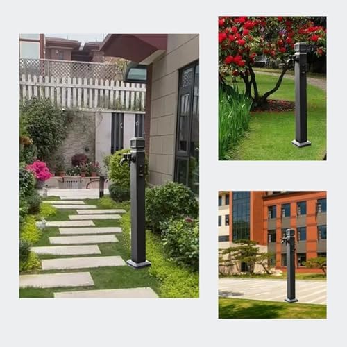 Freestanding Garden Water Column - Outdoor Dual Faucet Hydrant, Freeze-Proof Hose Bib for Vertical Garden Irrigation, Black Courtyard Faucet Post (H23.6in) - Image 3