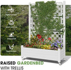 Fancyango Raised Garden Bed with Wheels 61.2" Hx2 -Ashen - Image 6