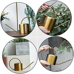Garden Watering Can 1300ml Stainless Steel, Golden, Portable - Image 5