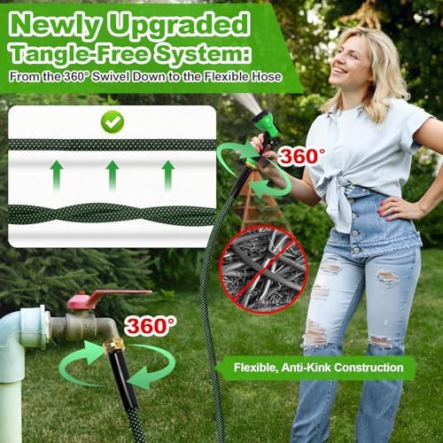 Garden Hose 100ft, Non-Expanding Flexible Hose, Lightweight - Image 4