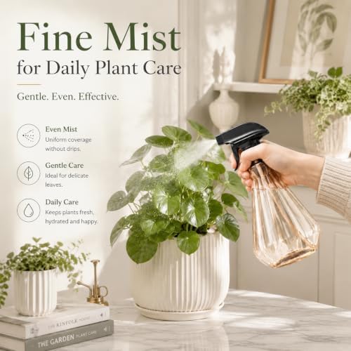 500ml Spray Bottle with Adjustable Nozzle Mode, Amber Plastic Water Spray Bottle for Plants & Cleaning – Leak-Proof Refillable Diamond Plant Mister - Image 4