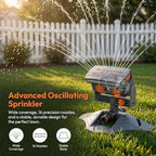 2026 New Adjustable Oscillating Sprinkler Wide Coverage, 16-Nozzle Oscillating Sprinkler, Lawn Sprinkler Oscillating, Mini Turbo Oscillating Water Sprinkler (Black, with 5m Hose) - Image 2