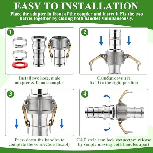 4 Set 2 Inch Camlock Fittings Type C&E - Image 5