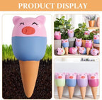 WOONEKY 4pcs Terracotta Pig Shaped Plant Watering Spikes with Drip Irrigation Design for Optimal Moisture Levels Self Watering Globes for Indoor Plants - Image 5