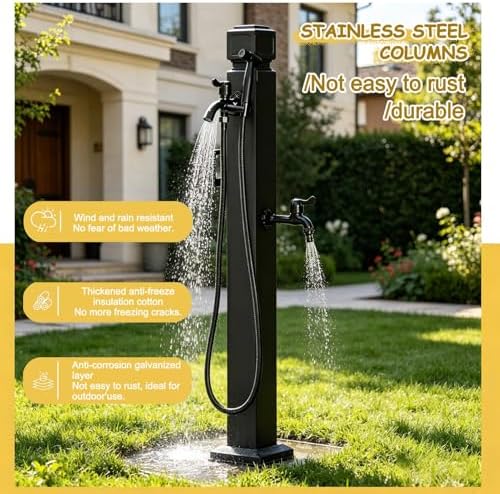 Outdoor Water Column Antifreeze Hose Faucet Stainless Steel Garden Water Tap for Patio Lawn Irrigation Washing, Yard Hydrant Water Feature Fountain Water Dispenser(Style 2,Height: 80cm/31.5in) - Image 6