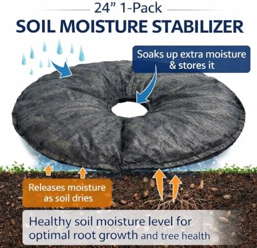 SteadySpring® 24" Smart 30+Day Tree Watering Mat - AUTO Refills with RAIN and Slow Releases As Plant Needs - for Root Balls 11" - 15" Dia Slow Release Technology Prevents Over and Under Watering (1) - Image 3
