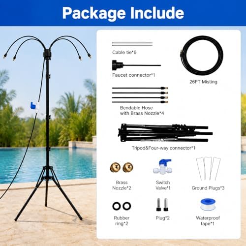 Standing Misters for Outside Patio, 5.3Ft Adjustable Misting System - Image 3