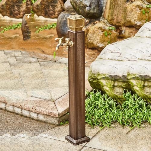 Outdoor Water Fountain Water Column with Faucet，freestanding Garden Hose Holder with Full Copper Faucet，Yard Hydrant Water Feature Fountain Water Dispenser ，for Garden Irrigation and Watering by Unknown