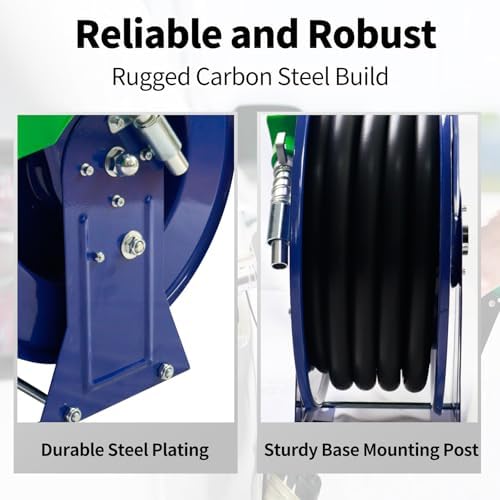 Fuel Hose Reel,Fuel nozzle,Fuel Hose Swivel,3/4" X 33' Retractable Diesel Hose Reel,Heavy-duty Industrial Settings. Max 300 PSI,Spring Rewind Mechanism Ease of Use for Farm Ships Vehicles - Image 6