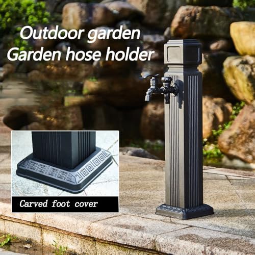 Freestanding Hose Stand,Stainless Steel Vertical Garden Water Column with 15M High Pressure Water Pipe,Outdoor Antifreeze Faucet Water Water Feature Fountain, for Irrigation and Wa,44in - Image 5
