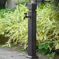 304 Stainless Steel Garden Water Column, Freestanding Hose Stand with Full Copper Faucet, Outdoor Water Feature for Gardening and Landscape by Unknown