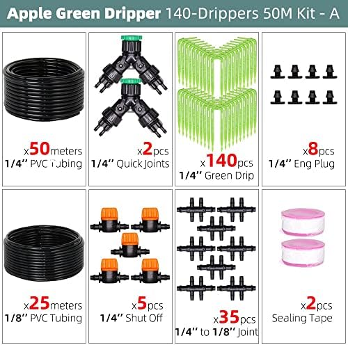 Automatic Hose Watering Garden Irrigation Kit with Green Elbow Dripper Emitter Drip System Bonsai Potted Plant Greenhouse - Image 2