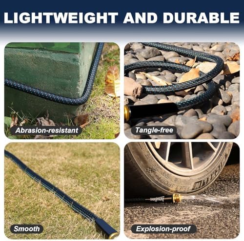 100ft Garden Hose, Flexible Water Hose with 10-Function Nozzle, Lightweight, Kink-Free, Wear-Resistant Outdoor Hose, 3/4" Rustproof Fittings for Yard, Car Wash, Pet - Image 7
